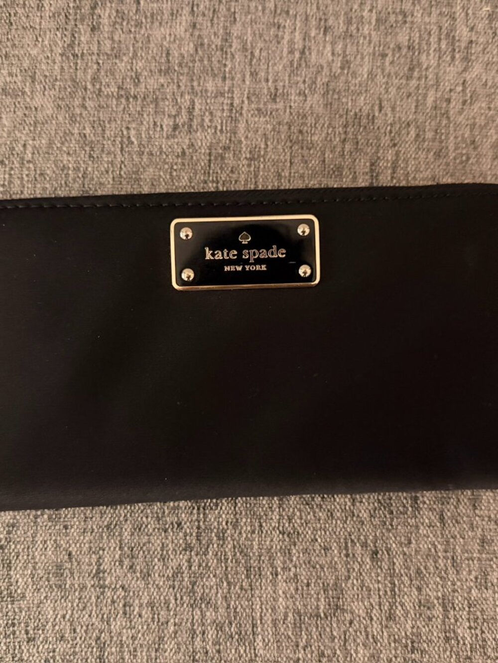 Kate Spade Black Blake Avenue Neda with Gold Zipper Zip Around Large Wallet